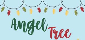 Angel Tree Logo with lights and text