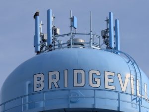 eagle on water tower